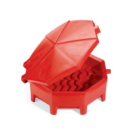 Pig Universal Poly Drum Funnel with Hinged Lid Black ext. dia. 29" x 11" H DRM672-BK